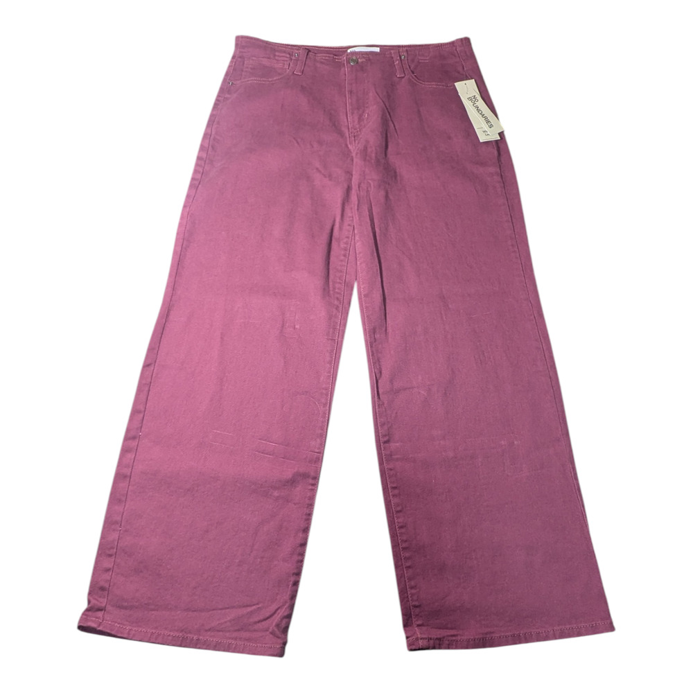 No Boundaries-No Waist Baggy Jeans-Women's-Burgundy Color - Size L (12-14) NWT